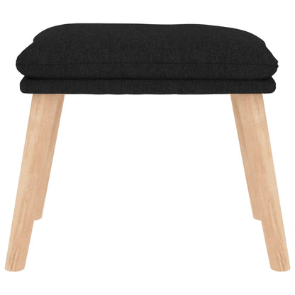 Relaxační Křeslo Se Stoličkou Černé Textil
