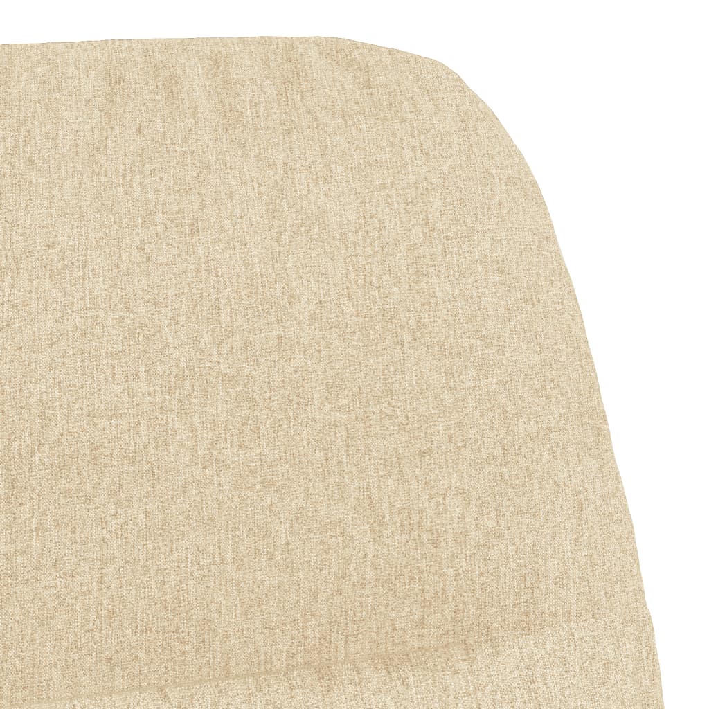 Houpací Křeslo Se Stoličkou Krémově Bílé Textil