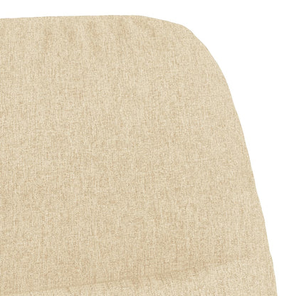 Houpací Křeslo Se Stoličkou Krémově Bílé Textil