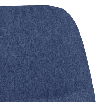 Houpací Křeslo Se Stoličkou Modré Textil