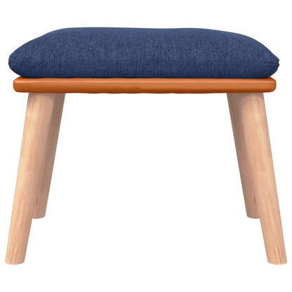 Houpací Křeslo Se Stoličkou Modré Textil