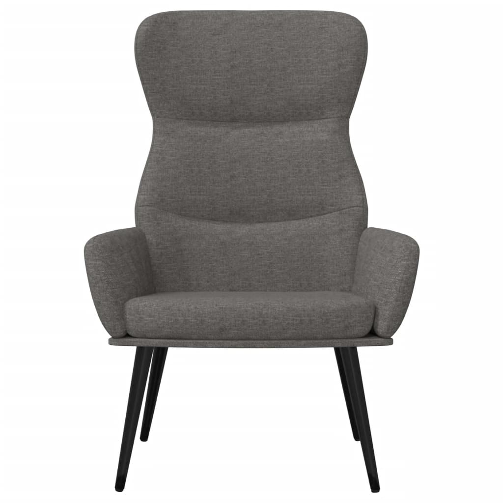 Relaxační Křeslo Se Stoličkou Světle Šedé Textil