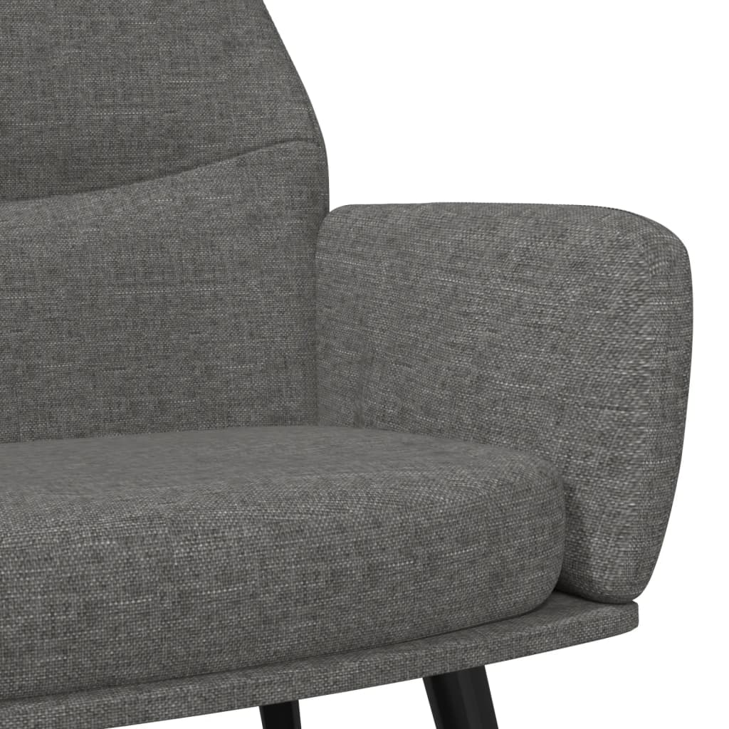 Relaxační Křeslo Se Stoličkou Světle Šedé Textil