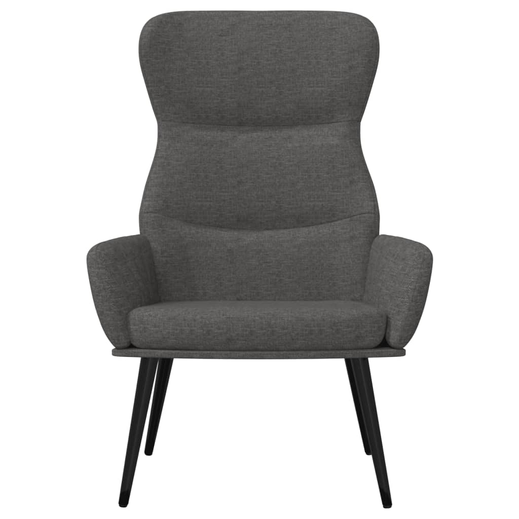 Relaxační Křeslo Se Stoličkou Tmavě Šedé Textil