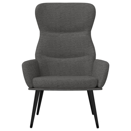 Relaxační Křeslo Se Stoličkou Tmavě Šedé Textil