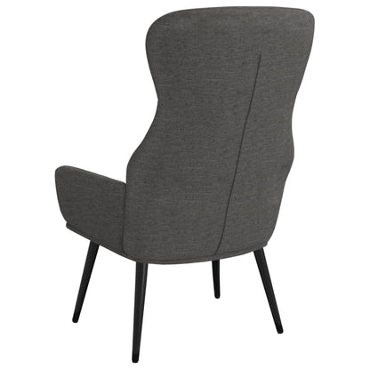 Relaxační Křeslo Se Stoličkou Tmavě Šedé Textil