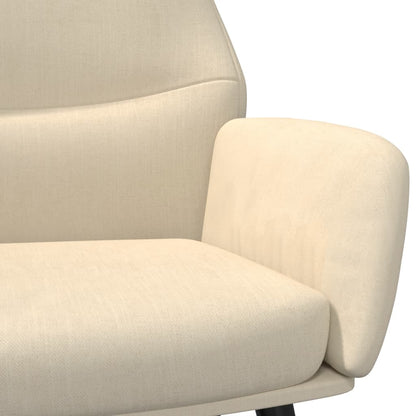 Relaxační Křeslo Se Stoličkou Krémové Textil