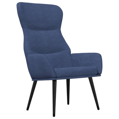 Relaxační Křeslo Se Stoličkou Modré Textil