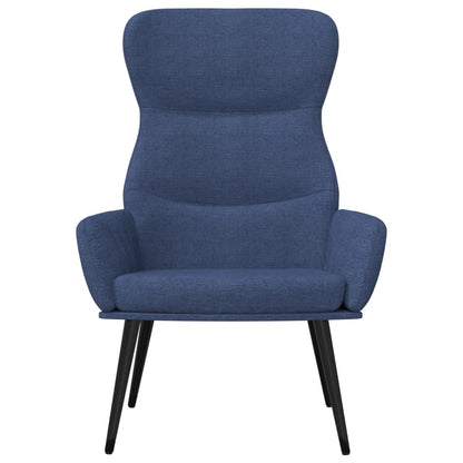 Relaxační Křeslo Se Stoličkou Modré Textil