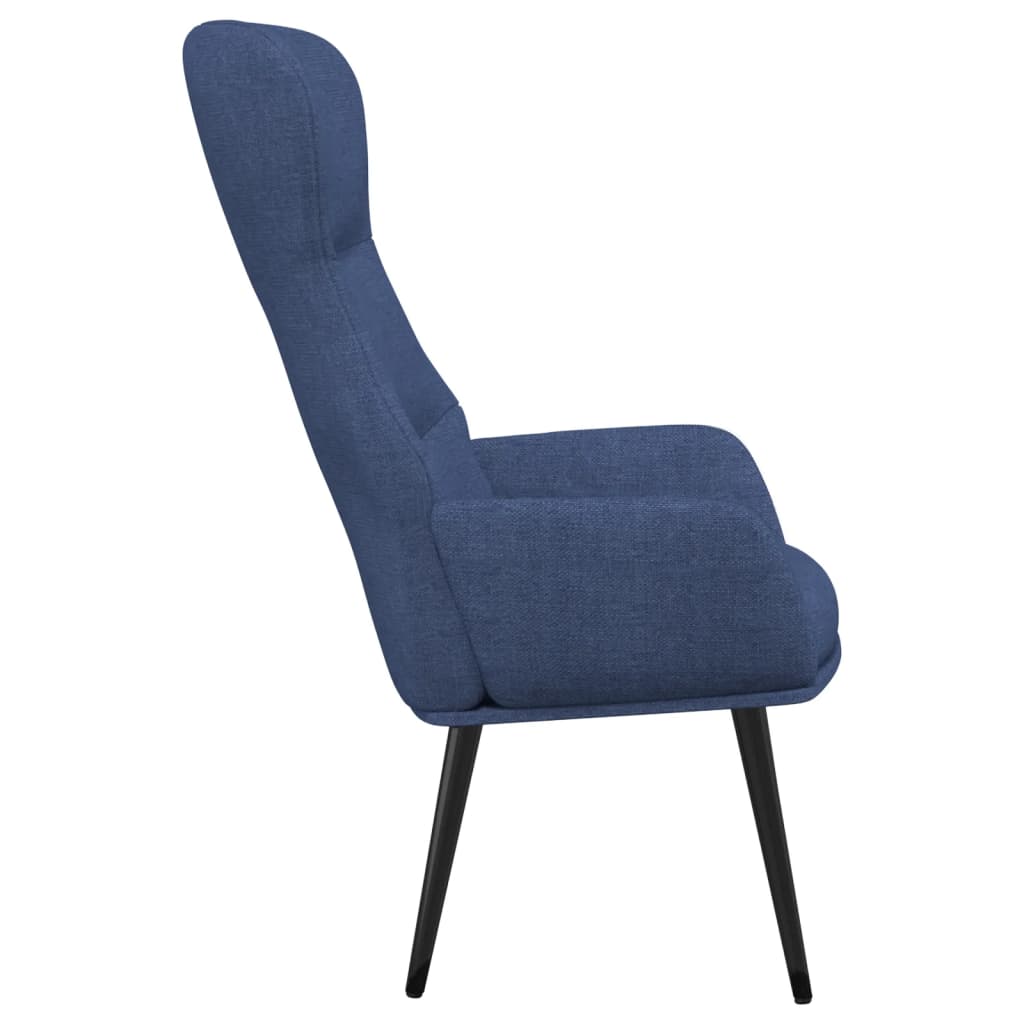 Relaxační Křeslo Se Stoličkou Modré Textil