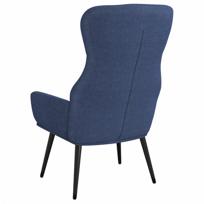 Relaxační Křeslo Se Stoličkou Modré Textil