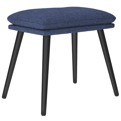 Relaxační Křeslo Se Stoličkou Modré Textil