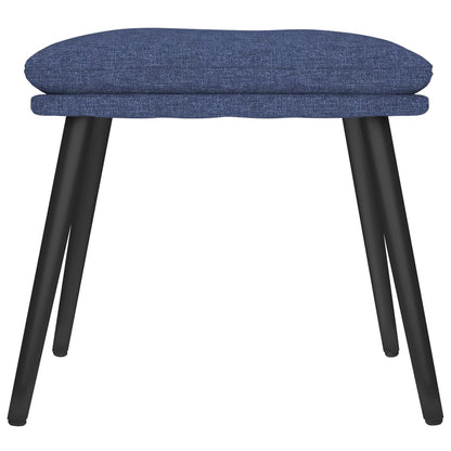 Relaxační Křeslo Se Stoličkou Modré Textil