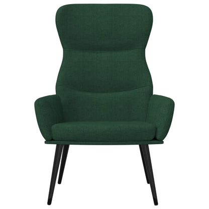 Relaxační Křeslo Se Stoličkou Tmavě Zelené Textil