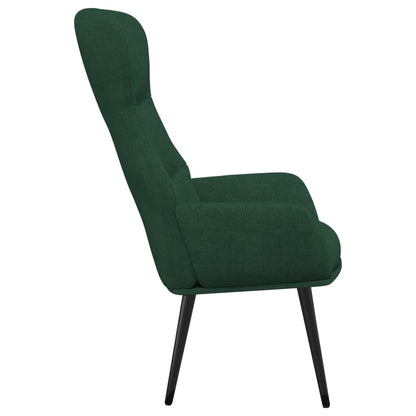 Relaxační Křeslo Se Stoličkou Tmavě Zelené Textil