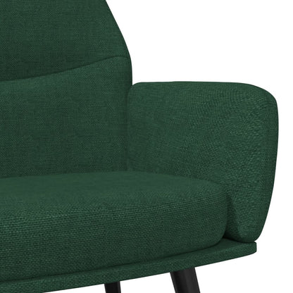 Relaxační Křeslo Se Stoličkou Tmavě Zelené Textil