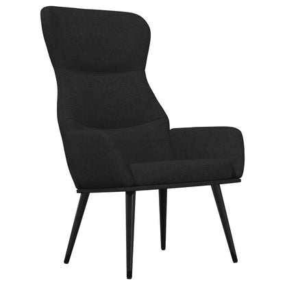 Relaxační Křeslo Se Stoličkou Černé Textil