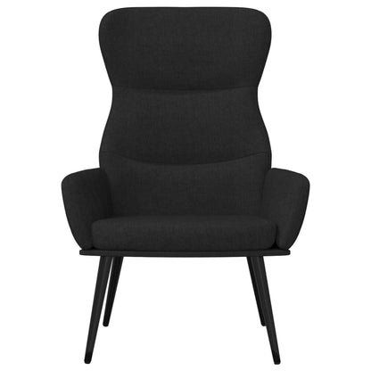 Relaxační Křeslo Se Stoličkou Černé Textil