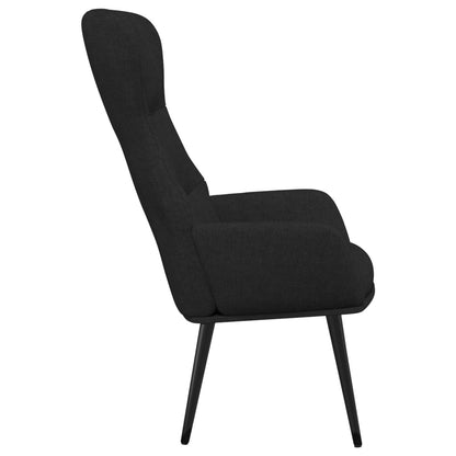 Relaxační Křeslo Se Stoličkou Černé Textil
