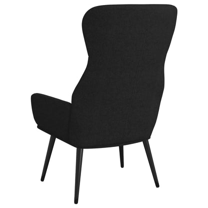Relaxační Křeslo Se Stoličkou Černé Textil