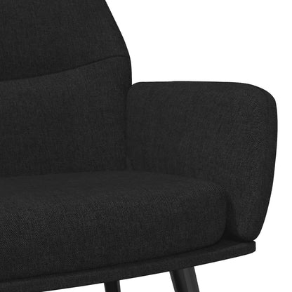 Relaxační Křeslo Se Stoličkou Černé Textil