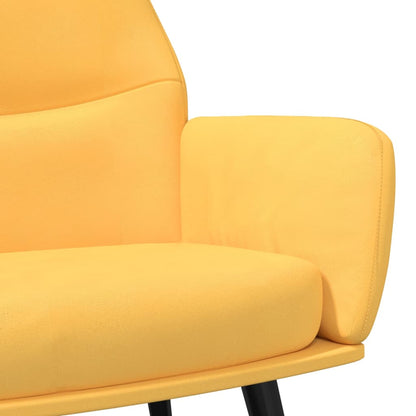 Relaxační Křeslo Se Stoličkou Hořčicově Žluté Textil
