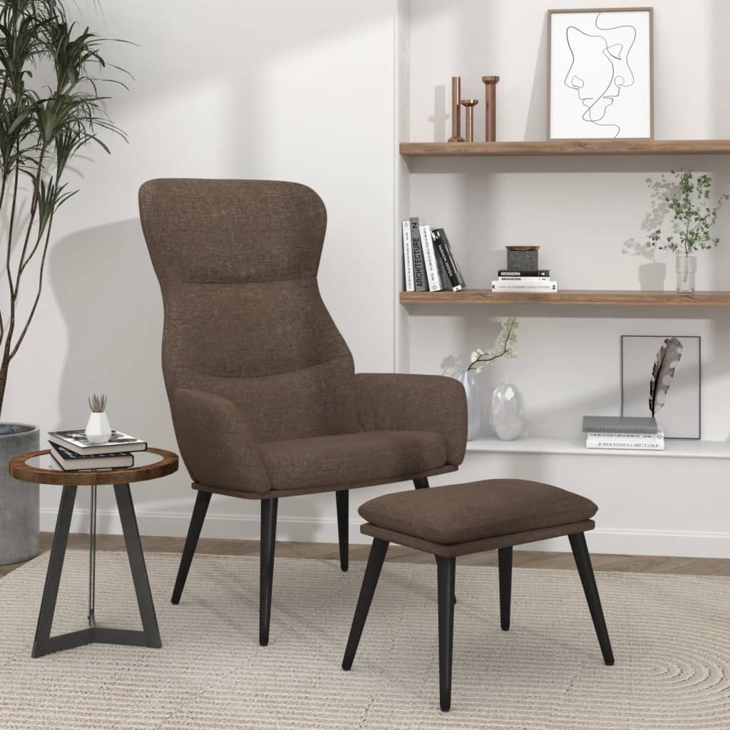 Relaxační Křeslo Se Stoličkou Taupe Textil