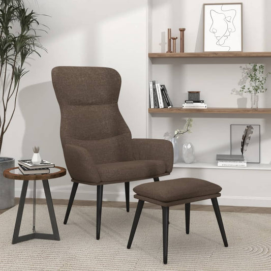 Relaxační Křeslo Se Stoličkou Taupe Textil