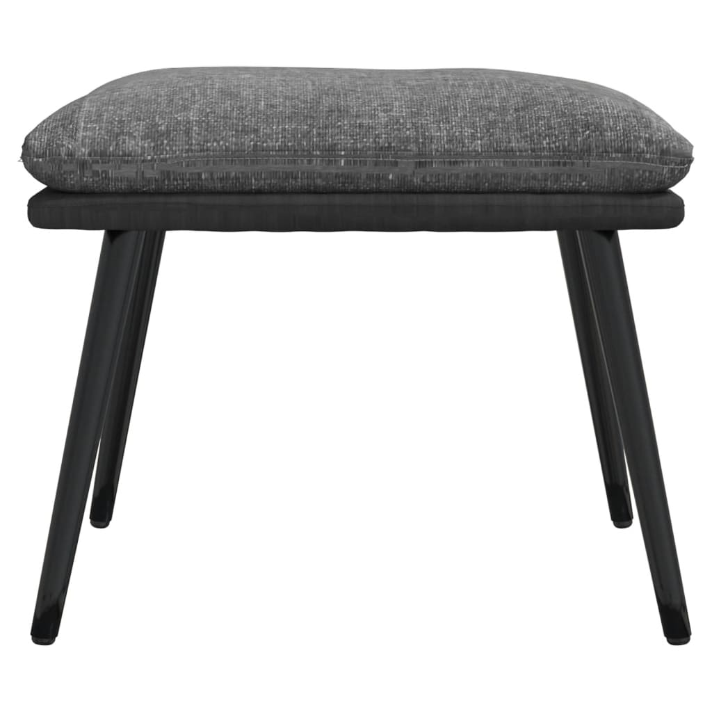 Relaxační Křeslo Se Stoličkou Světle Šedé Textil A Umělá Kůže