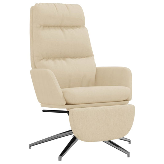 Relaxační Křeslo S Podnožkou Krémové Textil