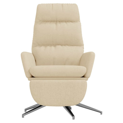Relaxační Křeslo S Podnožkou Krémové Textil