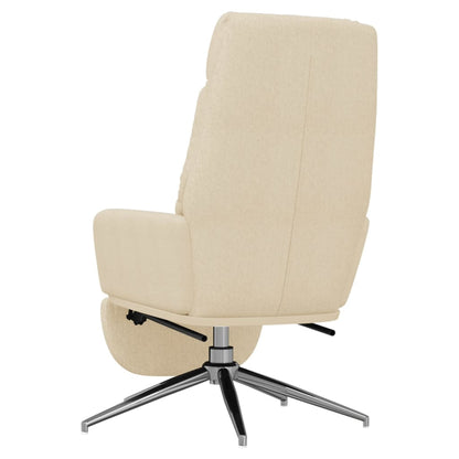 Relaxační Křeslo S Podnožkou Krémové Textil