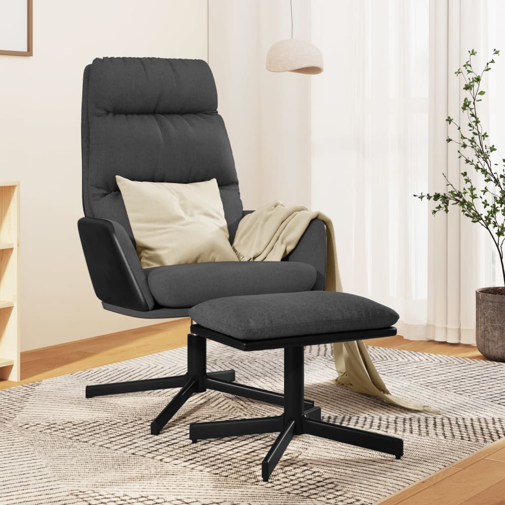 Relaxační Křeslo Tmavě Šedé Textil