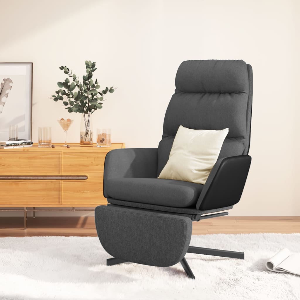 Relaxační Křeslo Tmavě Šedé Textil
