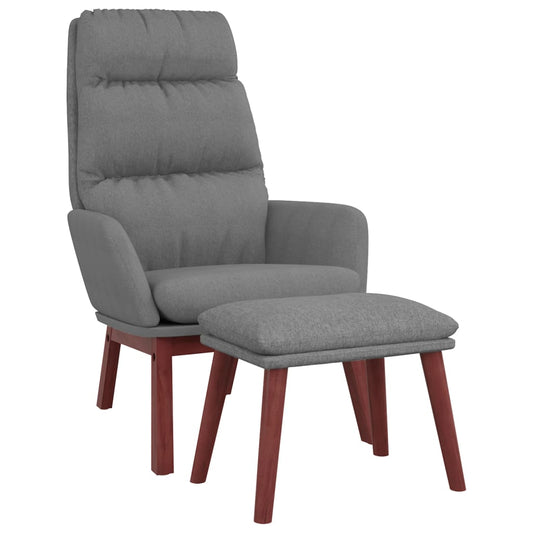 Relaxační Křeslo Se Stoličkou Světle Šedé Textil