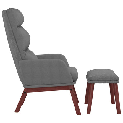 Relaxační Křeslo Se Stoličkou Světle Šedé Textil