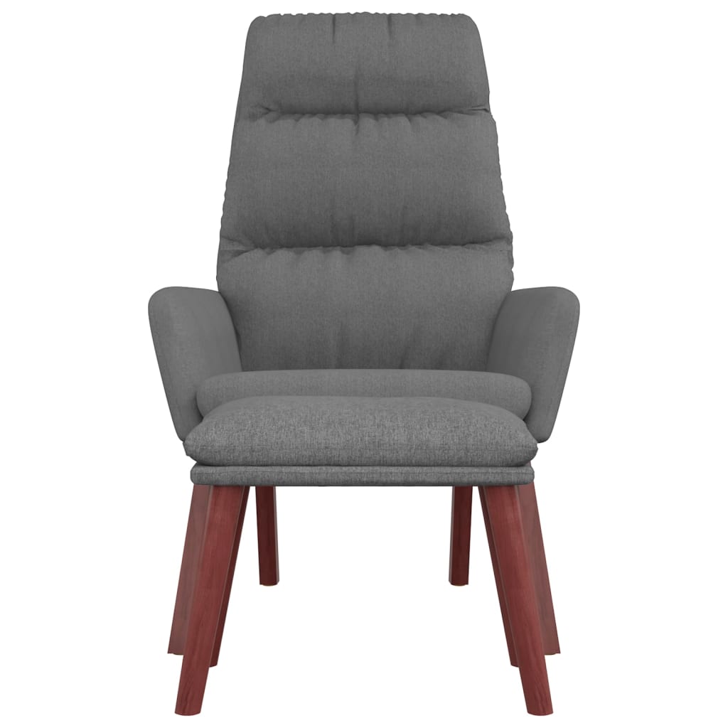 Relaxační Křeslo Se Stoličkou Světle Šedé Textil
