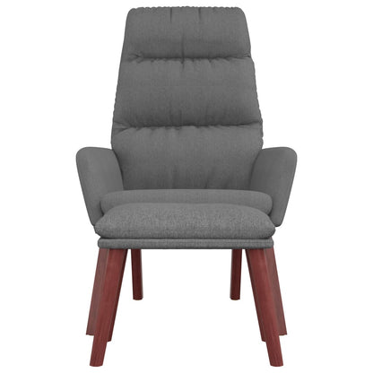 Relaxační Křeslo Se Stoličkou Světle Šedé Textil