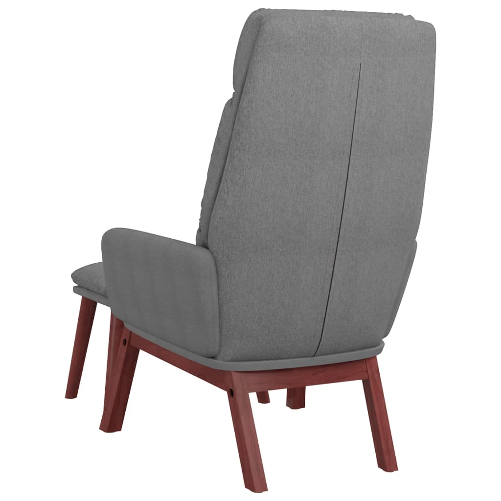 Relaxační Křeslo Se Stoličkou Světle Šedé Textil