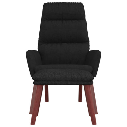Relaxační Křeslo Se Stoličkou Černé Textil