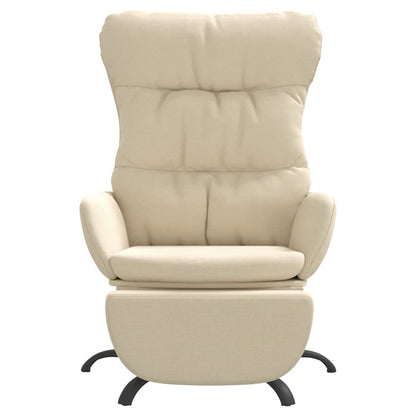 Relaxační Křeslo S Podnožkou Krémové Textil