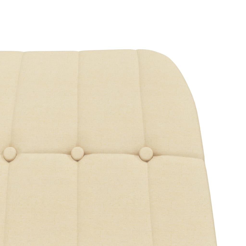 Houpací Křeslo S Podnožkou Krémové Textil