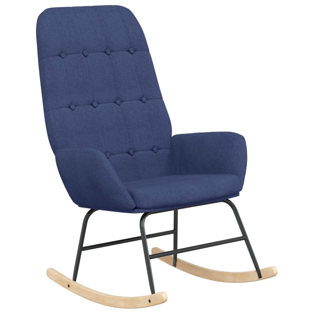 Houpací Křeslo S Podnožkou Modré Textil