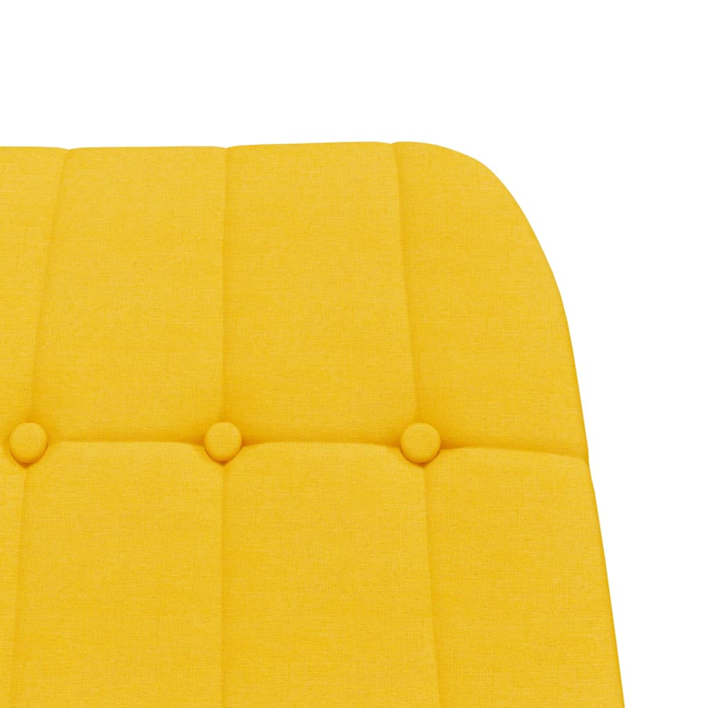 Houpací Křeslo S Podnožkou Hořčicově Žluté Textil