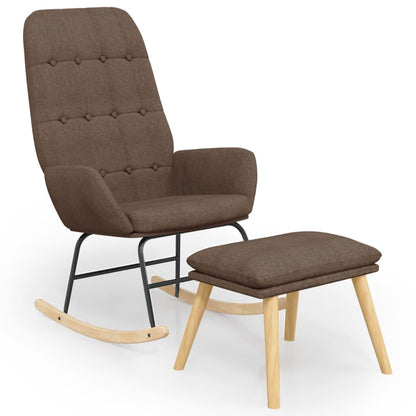Houpací Křeslo S Podnožkou Taupe Textil