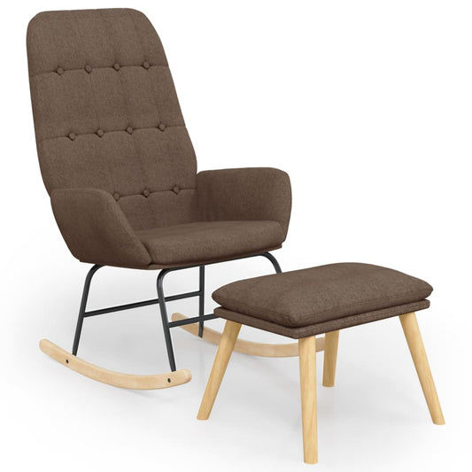 Houpací Křeslo S Podnožkou Taupe Textil