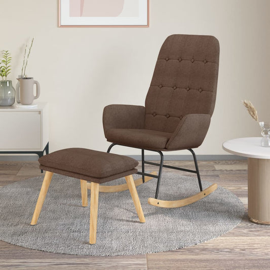 Houpací Křeslo S Podnožkou Taupe Textil
