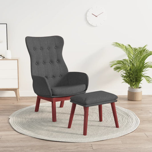 Relaxační Křeslo S Podnožkou Tmavě Šedé Textil