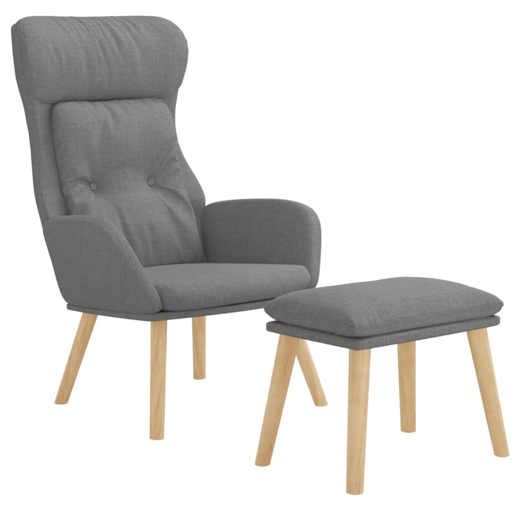 Relaxační Křeslo S Podnožkou Světle Šedé Textil