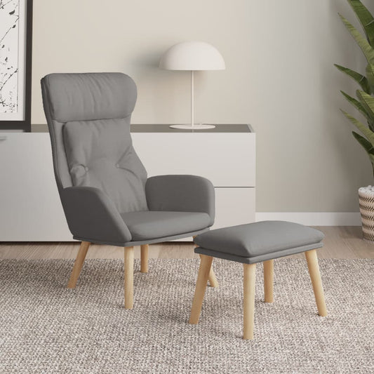 Relaxační Křeslo S Podnožkou Světle Šedé Textil